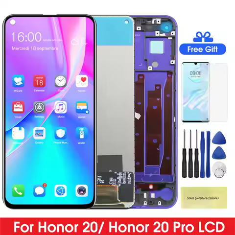 6.26" Screen Assembly for Honor 20 YAL-L21 Lcd Display Digital Touch Screen with Frame Parts for Hon