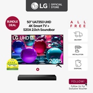 LG 50UA7350 50" UHD 4K Smart TV + LG S20A 2.0ch Soundbar [Bundle Deal]