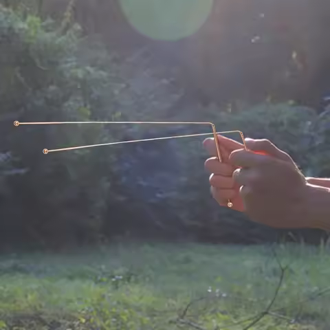 [A93Z!】 Paranormal Energy Healing For Water Divining Witching- 2PCS Pure Copper Dowsing Rods Kit