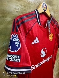 PWSL #เสื้อผีแดงแมนยู เจ้าบ้าน 2025/26 สีแดง เพเยอร์ นักเตะ  เสื้อเปล่า + ทำฟูลออฟชั่น EPL ชื่อเบอร์