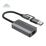 2.5G High-Speed Ethernet Adapter USB 3.0 & Type C to RJ45 Network Card for Laptop PC NAS Server