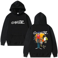 Gorillaz Double Sided Print Hoodie Mens Hip Hop Oversized Pullover Hoodies Vintage Rock Band