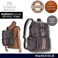 Charles Berkeley Mansfield-EX Carbon Fibre Brown Leather Men's Backpack EX-KP-22019