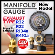 CEO 🇸🇬 Single Manifold Gauge Exhaust Type R32 R410a R22 R134a Aircond Pressure Gas Meter Refrigerant