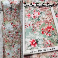 KAIN PASANG BONITA TOYOBO SILK DIGITAL PRINT KAIN ELA ROYAL SATIN ITALIAN SILK EMBOSS OPEN METER PRI