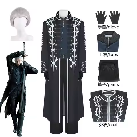 Vergil Cosplay Game Nelo Angelo Costume Carnival Halloween Comic Animation Party Clothing Wig