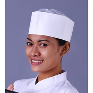 Topi chef kertas warna putih topi koki peci bahan kertas tinggi 8 cm