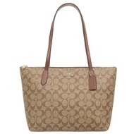 ของแท้ Coach 4455 Zip Top Tote Signature Canvas Women กระเป๋าสะพาย กระเป๋าทรงช๊อปปิ้งมี             