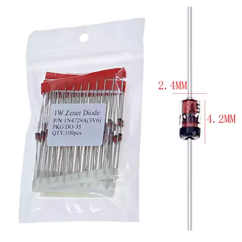 1W Zener Diode (3V 3.3V 3.6V 4.7V 5.1V 5.6V 6.2V 6.8V 7.5V 8.2V 10V 12V 13V 15V 16V 18V 20V 22V 24V 