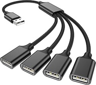 USB Splitter 1 in 4 Out, USB Y Cable, 1Ft/ 30cm A Male to 4 Female Extension Cord for TV/PC/Laptop/M