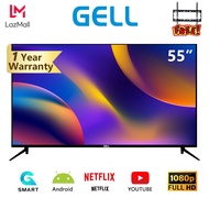 GELL 50inch smart tv flat screen 55inch smart tv Android led tv Ultra-slim Multiport FHD television (Bracket)