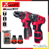 X-MART 18V Brushless Cordless Hammer Drill &amp; 1/4 in. Hex Impact Driver Combo Set