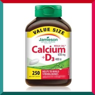 Jamieson - 高濃鈣 650 毫克 + 維他命D3 400IU 250 粒 超值加量裝 骨骼關節牙齒健康 平行進口 (效期: 07/2027*)