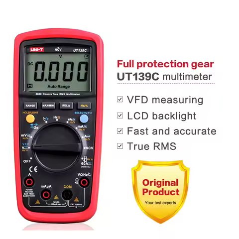 UNI-T Digital Multimeter UT139C NCV Multimetro True RMS Temperature Tester Electrical Handheld AC DC
