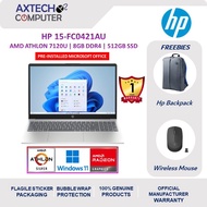 HP 15-fc0421AU 15.6" FHD Laptop Natural Silver ( Athlon 7120U, 8GB, 512GB SSD, ATI, W11P, HS+M365 )