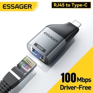 Essager 1000 Mbps Type C To Network Ethernet Adapters Type-C 100 Mbps Adaptors Compatible With Windo