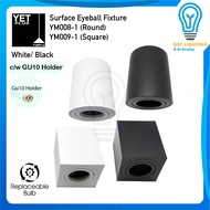 YETPLUS YM008/YM009 Aluminium round & square LED surface GU10 single eyeball casing indoor series BL