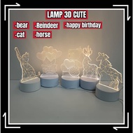 lampu meja hadiah Usb Lamp 3D cute birthday gift present (acrylic) motherday wedding creative table 