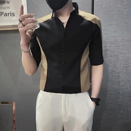 Slim Fit Mens Half Sleeve Shirt Casual Trendy Lapel Collar Thin Cut Regular Fit Summer Shirt From Ch