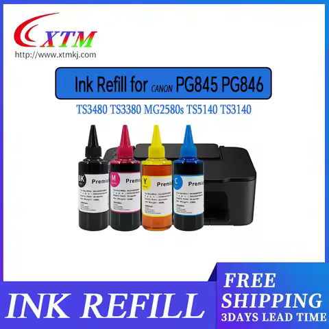Ink Refill PG845 CL846 for Canon MX498 TR4580 iP2880 iP2880S TS208 TS308 TS3180 TS3380 laser liquid