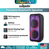 Salpido Waves 707 Portable Bluetooth RGB Subwoofer Speaker+Wireless Microphone support Guitar with T