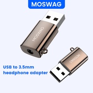 MOSWAG USB to Audio Jack Adapter, 3.5mm Jack Audio Adapter, External Sound Card Jack Audio Adapter