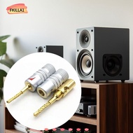 FKILLAONE Musical Sound Banana Plug,  Gold Plated Nakamichi Banana Plug, Pin Screw Type Speakers Amplifier Black&amp;Red Speaker Wire Cable Connectors