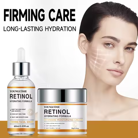 Retinol Moisturizing Repair Cream and Serum Set with collagen and Vitamin E, firm and nourishing ski