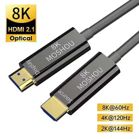 MOSHOU 8K HDMI 2.1 Optical Fiber Cable eARC HDR 8K@60Hz 4K@120Hz Soft TPU Cover Cable for Xbox PS5 S