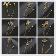 Chain neckline suit  pin  brooch  minimalist tie accessory