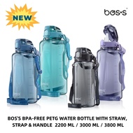 {NEW ARRIVAL} BOS'S BPA-FREE PETG WATER BOTTLE WITH STRAW, STRAP & HANDLE  2200 ML / 3000 ML / 3800 