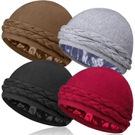 4 Pcs Satin Lined Turban Head Wraps for Men, Turban Head Scarf for Hair