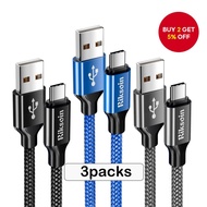 Riksoin USB Type C Cable Fast Charging (3-Pack 3ft/6ft/9ft), Braided Charger Cord from USB to USB C 