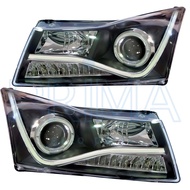 ไฟหน้าโปรเจคเตอร์ CHEVROLET CRUZE V.2 (SUPER L.E.D) เบ้าดำ ปี 2009-2012 สไตล์ AUDI งาน EAGLEEYES แท้