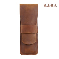 Genuine Leather Pen Set Simple Small Pen Bag Cowhide Pen Box Handmade Creative Retro Pencil Case Sto
