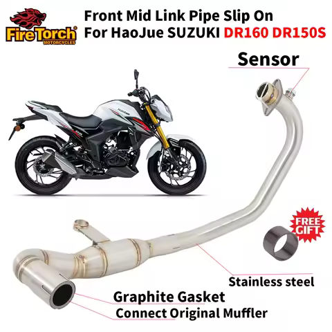 Slip On For HaoJue SUZUKI DR160 DR 160 DR150S Motorcycle Exhaust Front Link Pipe Moto Escape Moto St