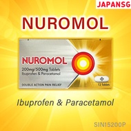 Nuromol (Ibuprofen 200mg & Paracetamol 500mg) 12 Tablet - Nurofen Double action pain/ fever relief