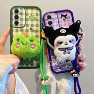 Phone Case Samsung Galaxy A07 A17 LTE 5G 4G ﻿Soft Casing Cute Painted Plush Cartoon with Doll Lanyar