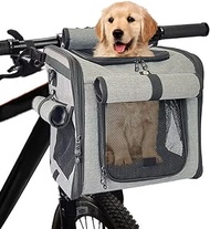 XXXLION Dog Bike Basket Carrier, Pet Bike Carrier Backpack with Mesh Windows for Small Dog Cat Puppies Easy Safety with Adjustable Straps Hold Bag Front Bicycle and Car Seat