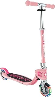 Globber Flow Junior Faltbarer Kinder-Kick-Scooter – sichere Fahrt für 3–5 Jahre alt, T-Bar, batterie