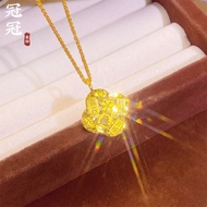 AA5 Emas loket 916 Crushed Ice Ice Auspicious Words Four-leaf Clover /gold 916 Clover diy charm