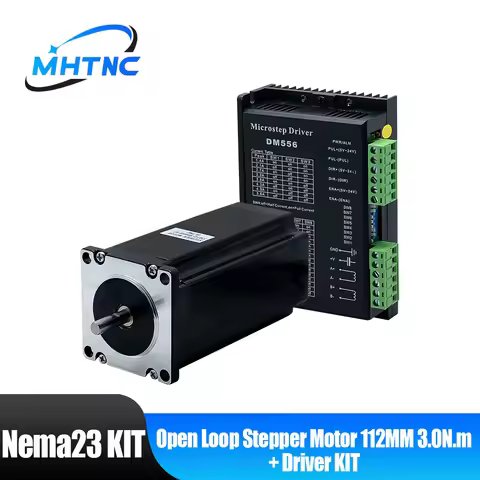 Nema23 Open Loop Stepper Motor Kit 2H 57HS112 3N.m 3/4A Motor+TB6600/DM542/DM556/DM556D Driver for C