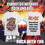 🤟 ACDC Rock Band Baju T-Shirt , ACDC (rock. love. peace.) Hard Rock Classic Style Men Lelaki T-Shirt