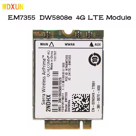 Em7355 dw5808e lte/evdo/hspa + 42mbps ngff 4g módulo para dell venue 11 pro latitude 14 12 11 pro la