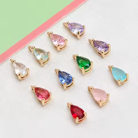 BenS Water drop charms for jewelry making multicolor crystal small pendants Accessories women DIY ha