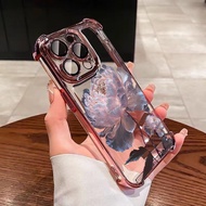 Pink Lotus Print Shell For Xiaomi Redmi Note 15 13 12 14 Pro Plus Redmi 15C 14C 13C Casing Clear Ele