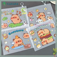 TAMAKO Test Paper Storage Pouch, Transparent Light Capybara File Bag,  Cute Cartoon Portable PVC Zip