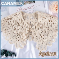 ❤❤❤Hot Sale CANAMEK Shawl O-Neck Doll False Collar Shirt Women Hollow Crochet Lace Detachable Collar