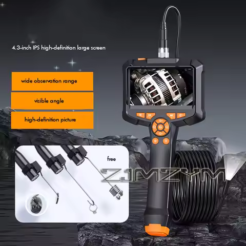 Endoscope Camera with 4.3 Inch IPS HD Screen Borescope Camera HD1080P with 8LED Lights IP67 Waterpro
