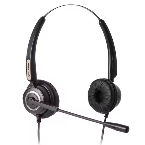 Extra 2 Ear Pads + Binaural office phone Headset RJ9 plug for Avaya 1600 9600 series,Grandsteam, Yea